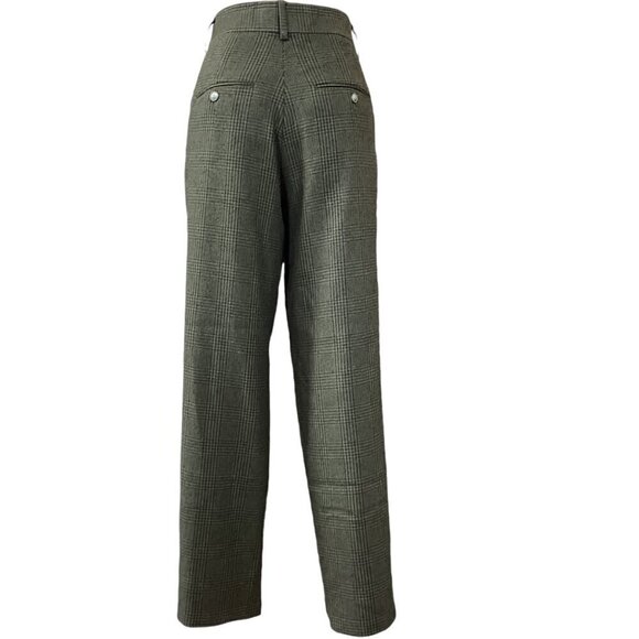 ASOS Design Pleated Trouser Pants Olive Green & Black Glen Plaid 28x30 #314F - Picture 5 of 9